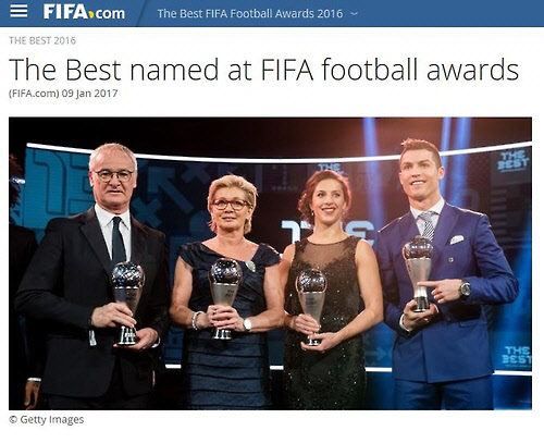 FIFA 올해의 선수상 수상자[FIFA 홈페이지 캡처=연합뉴스]